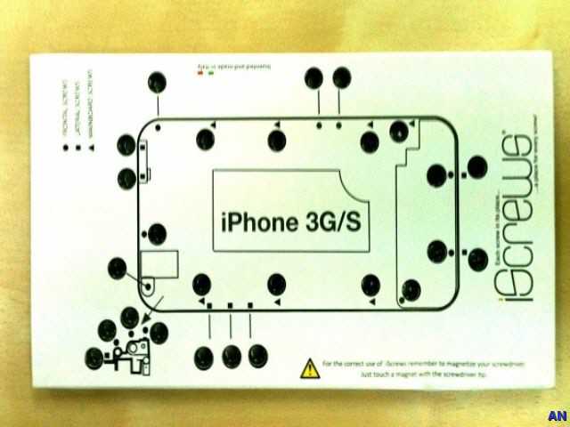 Schrauben- Schablone für das iPhone 3/3GS