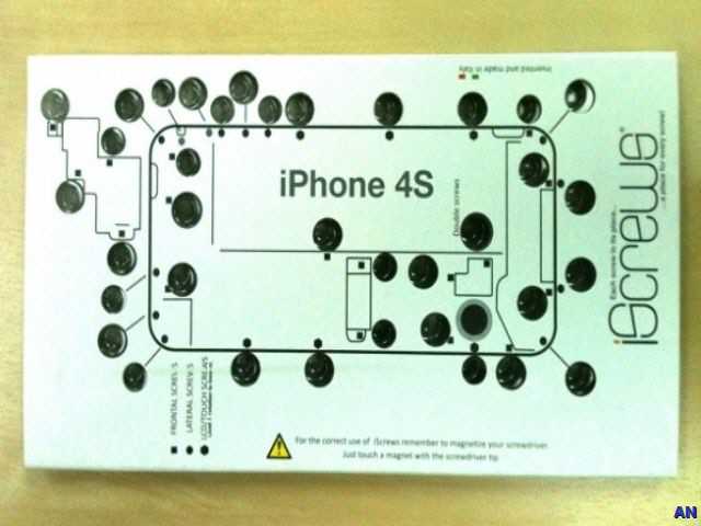 Schrauben- Schablone für das iPhone 4S